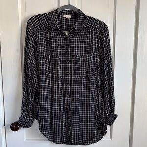 Black and White Checkered Button-Up Shirt